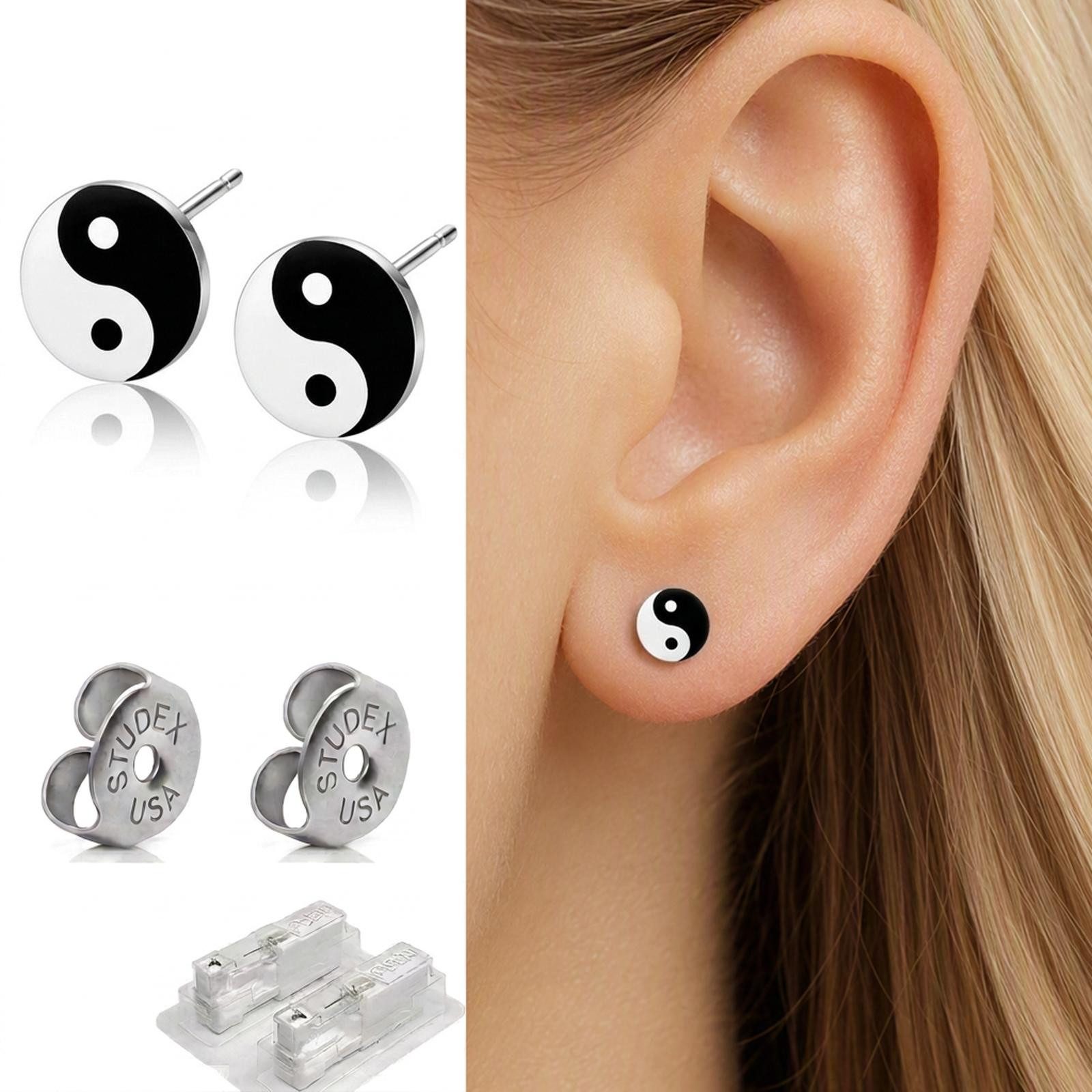 Studex Paar Ohrstecker Medizinische Ohrstecker Erstohrstecker Yin Yang Studex System 75