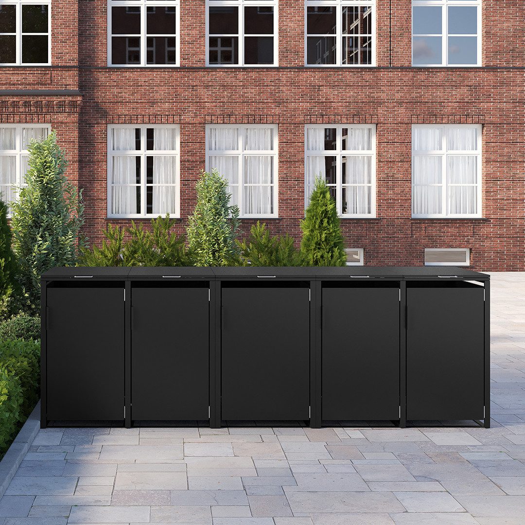 STEELSØN Mülltonnenbox Thoria 240L aus verzinktem Stahl (Graphitschwarz, ve günstig online kaufen