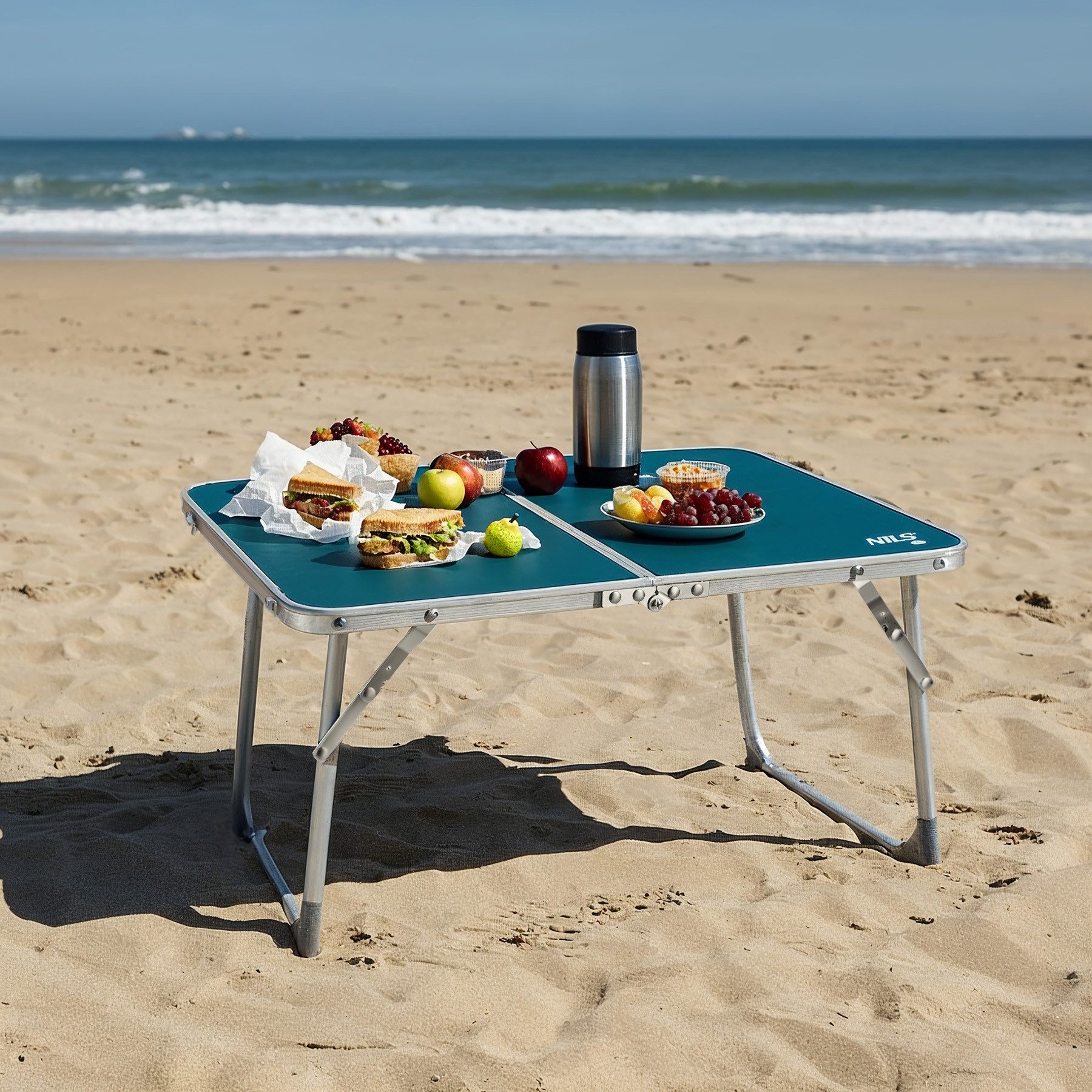 NILS CAMP Klapptisch Falttisch Campingtisch Beistelltisch (Spar-Set, 1-St., 60 x 40 x 25 cm faltbar), faltbar, leicht, niedrig, kratzfest, tragbar