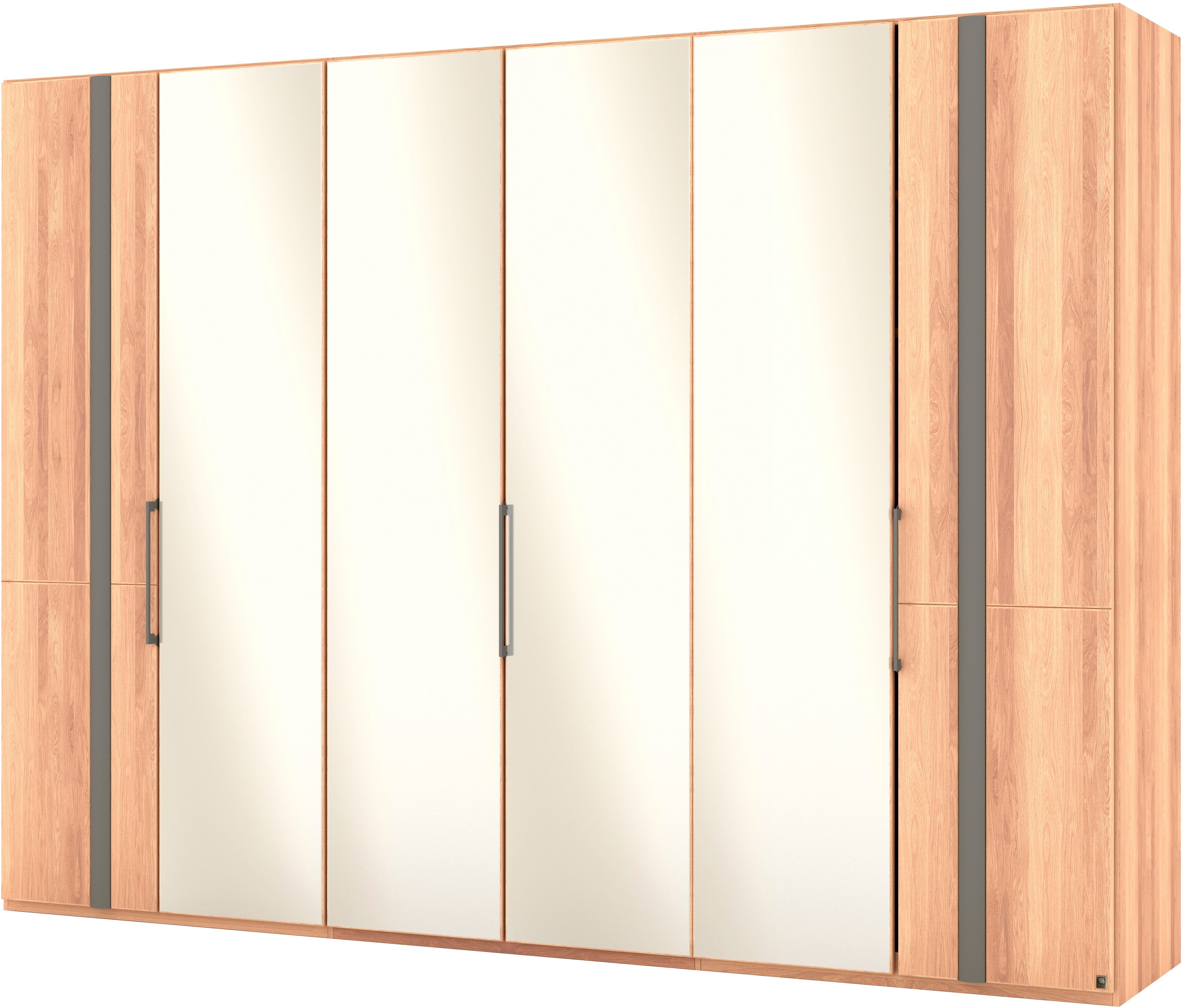 Musterring Kleiderschrank Sorrent, Kleiderschrank, Schrank, teilmassiv Eiche (mit Türdämpfern, in 5 Breiten & 2 Höhen, extra Böden, MADE IN GERMANY) Türen Eiche massiv oder als Parsol-Bronze-Spiegel, verschiedene Maße
