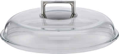 RÖSLE Deckel SILENCE, (1-tlg), Glas, Griff aus Edelstahl, für Bratpfannen, spülmaschinengeeignet