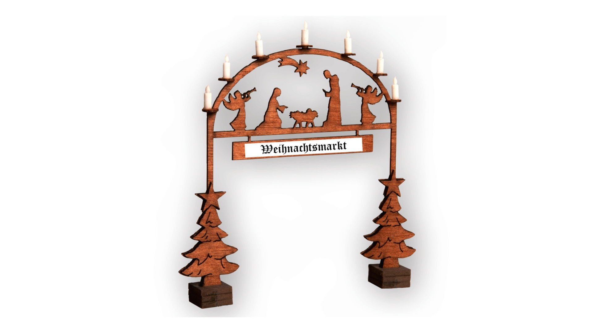 NOCH Modelleisenbahn-Gebäude Weihnachtsmarkt-Eingangsbogen, Miniatur Weihnachts
