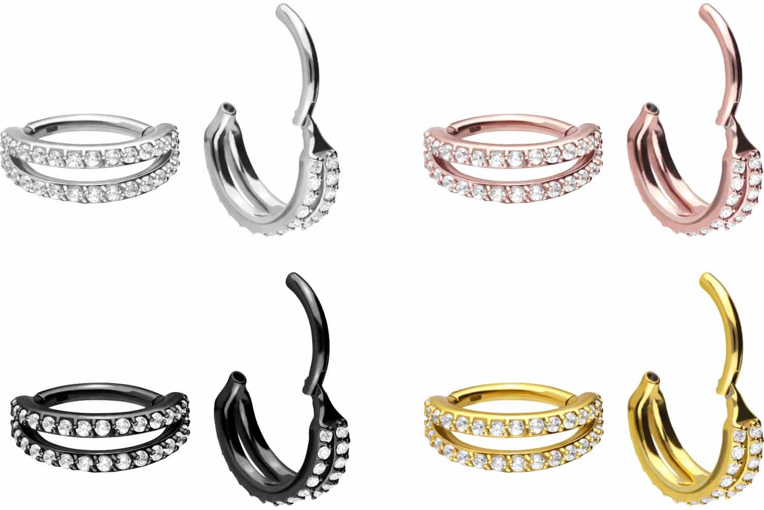 PIERCINGLINE Nasenpiercing Chirurgenstahl Segmentring Clicker 2 RINGE + EIN günstig online kaufen