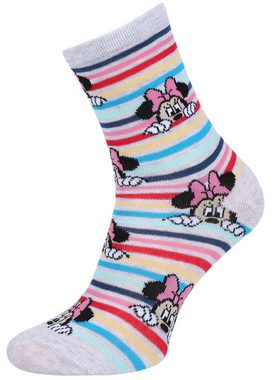 Sarcia.eu Haussocken 3x bunte Mädchen Socken Minnie Mouse DISNEY 30.5/36 EU