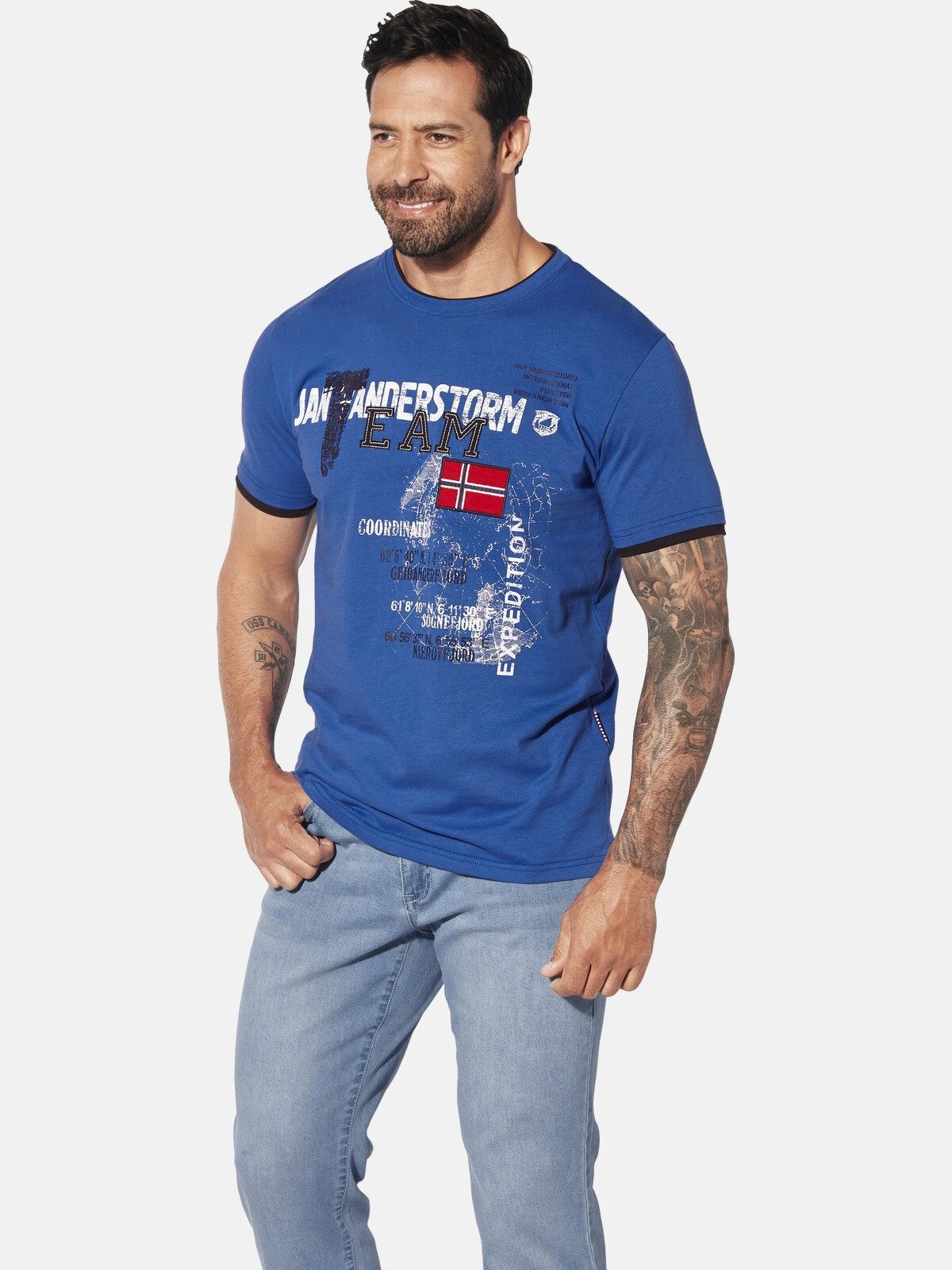Jan Vanderstorm T-Shirt SÖLVE aus robustem günstig online kaufen
