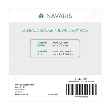 Navaris Schmuckkasten Schmuckdose aus Beton & Metall - Aufbewahrung für Schmuck (1 St)