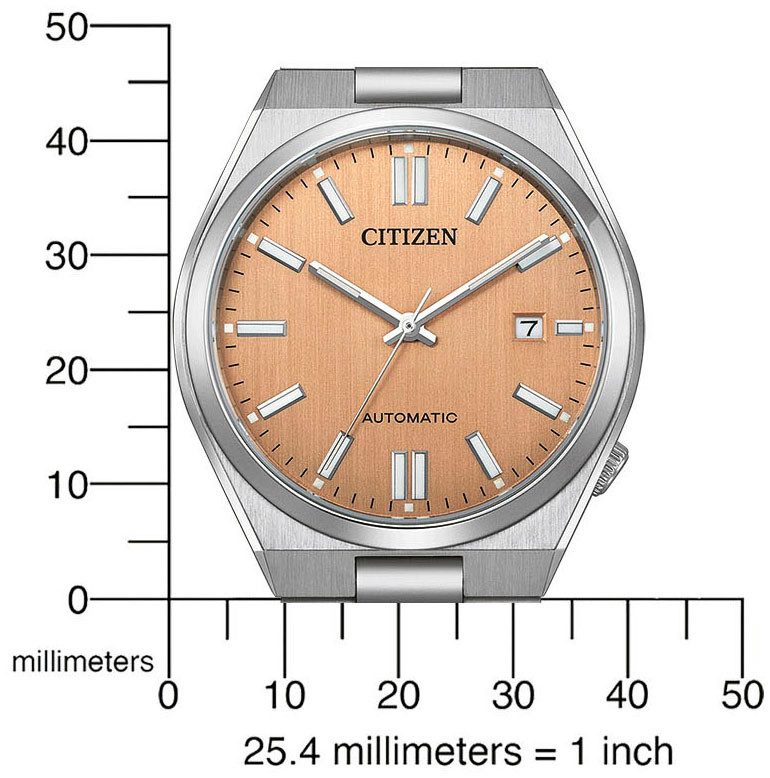 Citizen Automatikuhr TSUYOSA 60h NJ0159-86Z, Armbanduhr, Damenuhr, Herrenuhr, Edelstahlarmband, Saphirglas, Datum