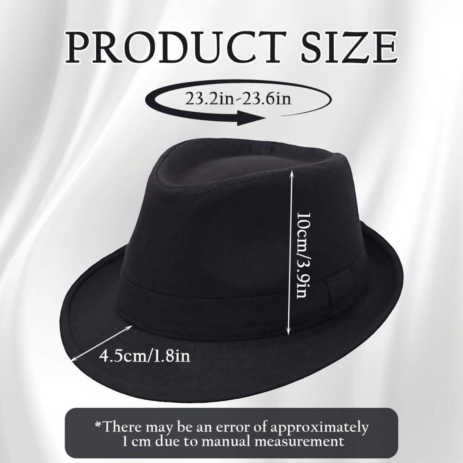 LuxusKollektion Fedora Fedora-Hut Wollmischung schwarz breite Krempe Größe L 60 cm