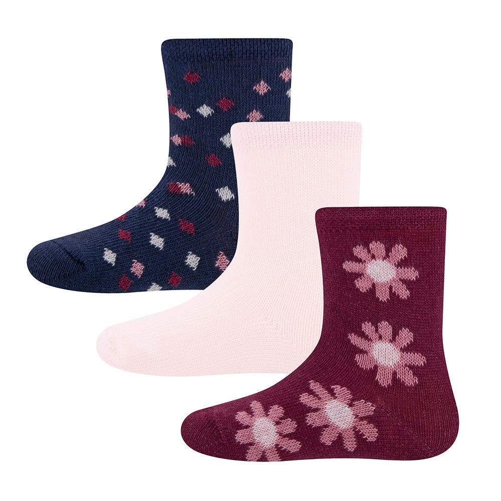 Socken Socken 3er Pack Blumen/Punkte