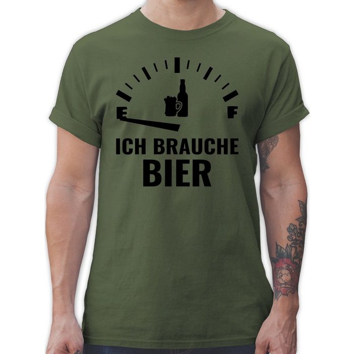 Shirtracer T-Shirt Ich brauche Bier - schwarz - Sprüche Statement mit Spruch - Herren Premium T-Shirt bier shirt - t-shirt sprüche herren