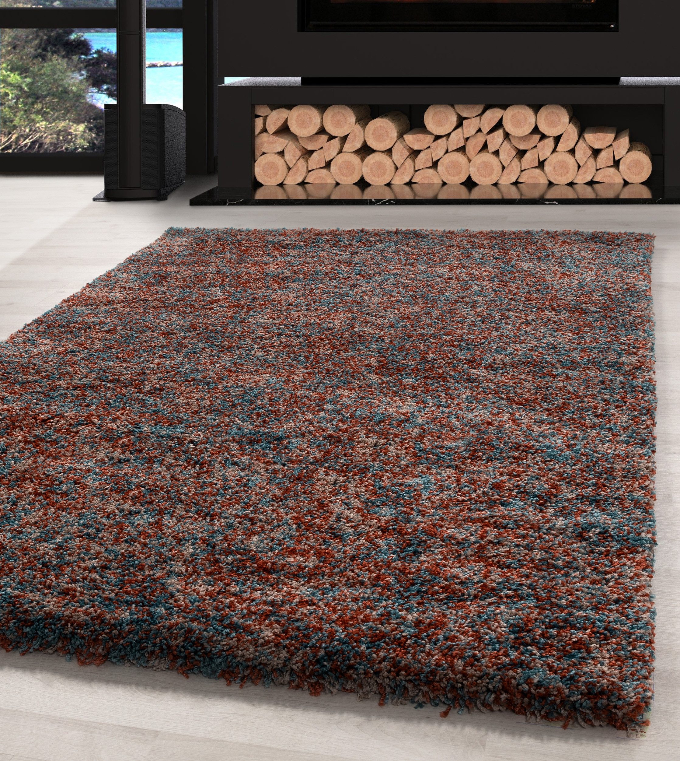 Carpettex Hochflor-Teppich Meliert Design, Läufer, Höhe: 30 mm, Teppich Meliert Design Teppich Wohnzimmer versch. farben und größen