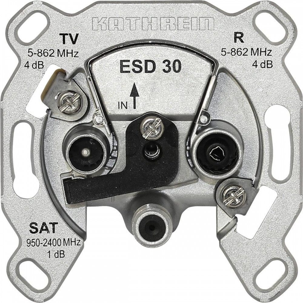 Kathrein Kathrein ESD 30 F Antennendose. Elektro-Kabel, Antennendose, Antennendose, Antennendose aus Metall mit 3-fach Steckdose
