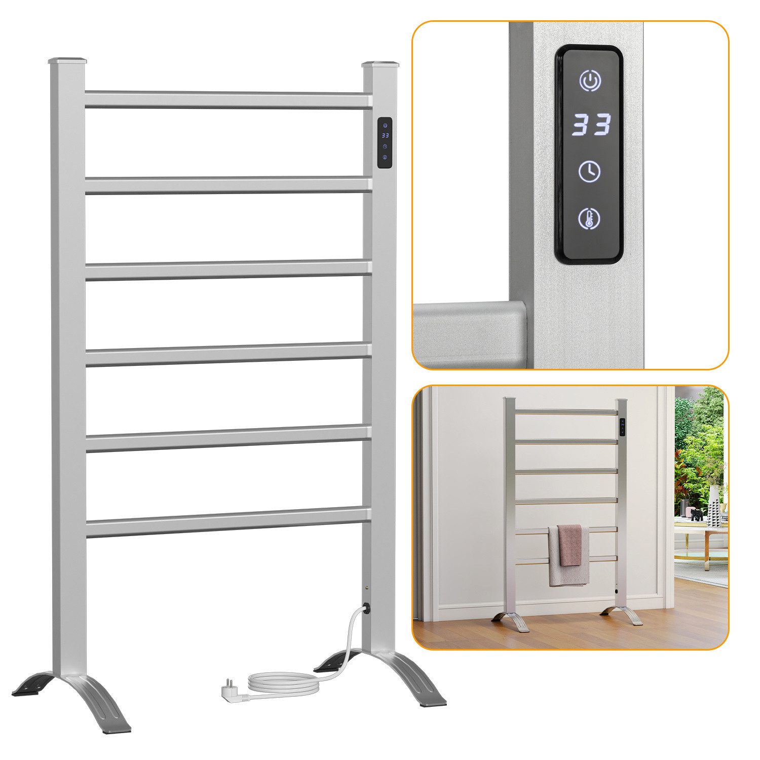 Clanmacy Elektrischer Badheizkörper Handtuchhalter Heizkörper mit Timing Th günstig online kaufen
