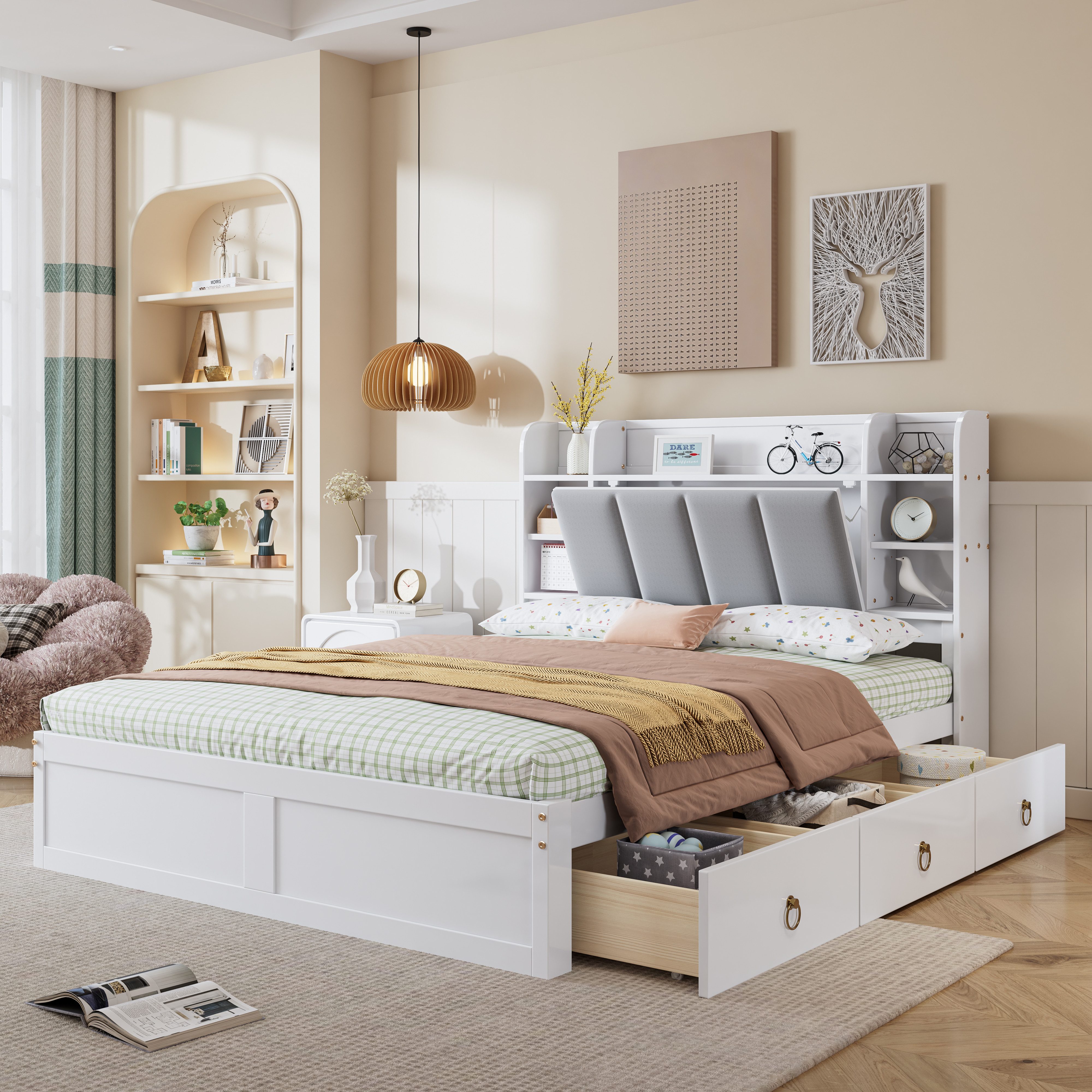 Flieks Massivholzbett, Doppelbett Polsterbett 140x200cm mit günstig online kaufen