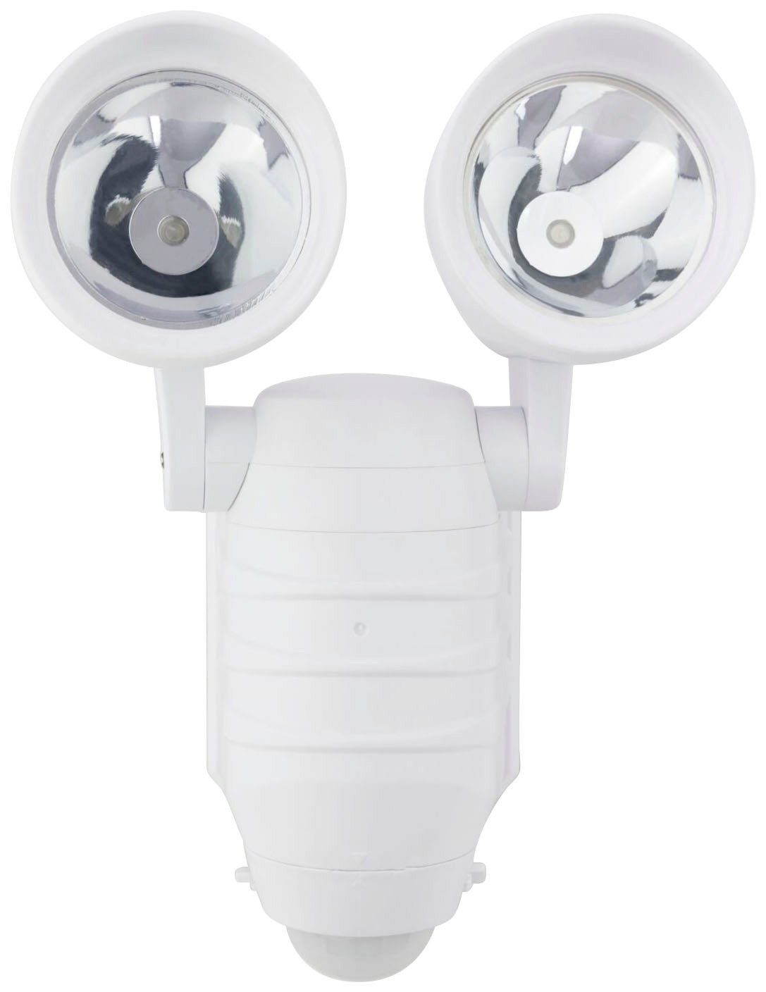 REV LED Wandleuchte Doppel-Spotstrahler, LED Wandhalterung integriert, fest Bewegungsmelder und mit