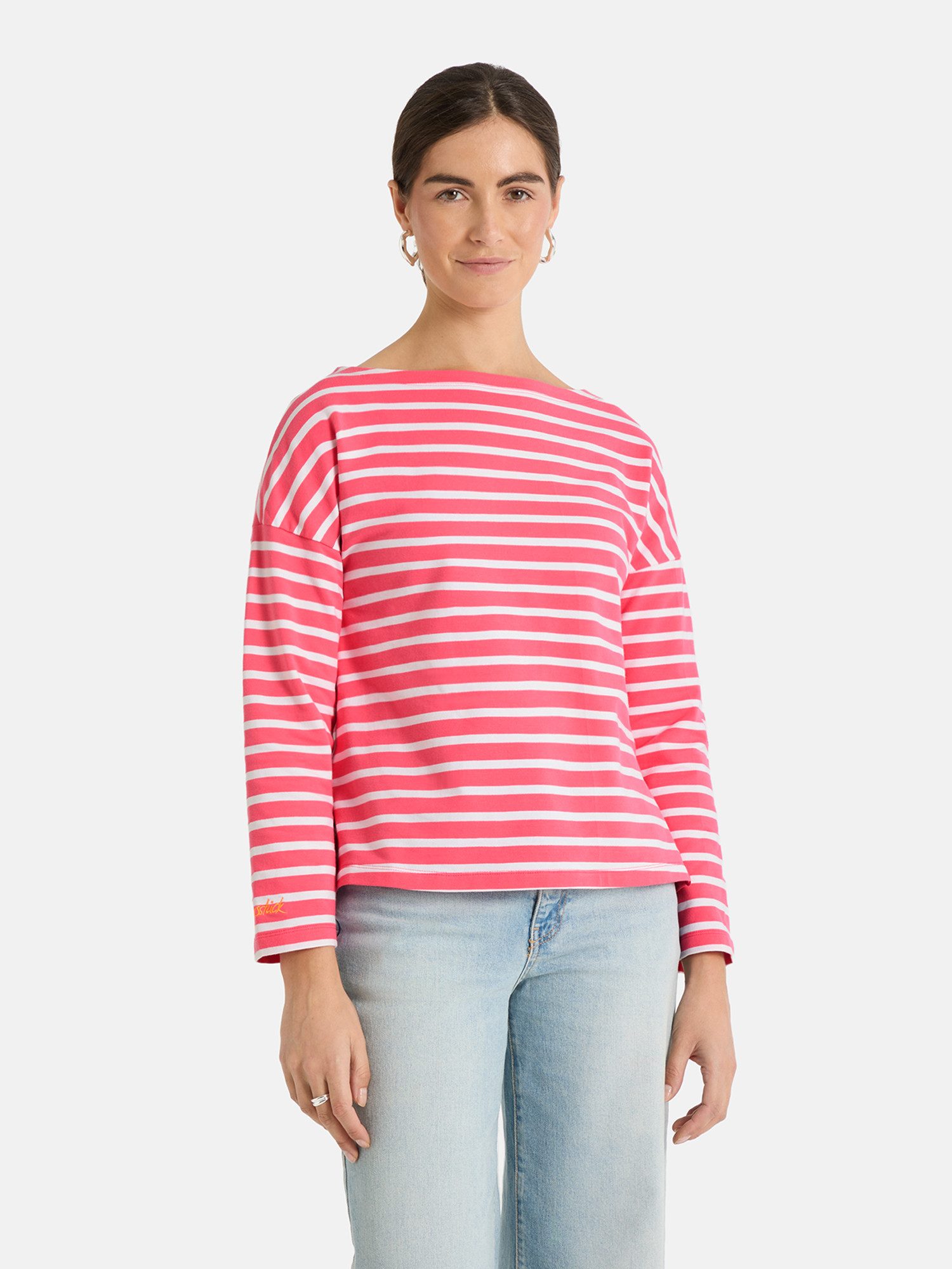 Lieblingsstück Langarmshirt StineL mit U-Boot Ausschnitt, Streifenmuster