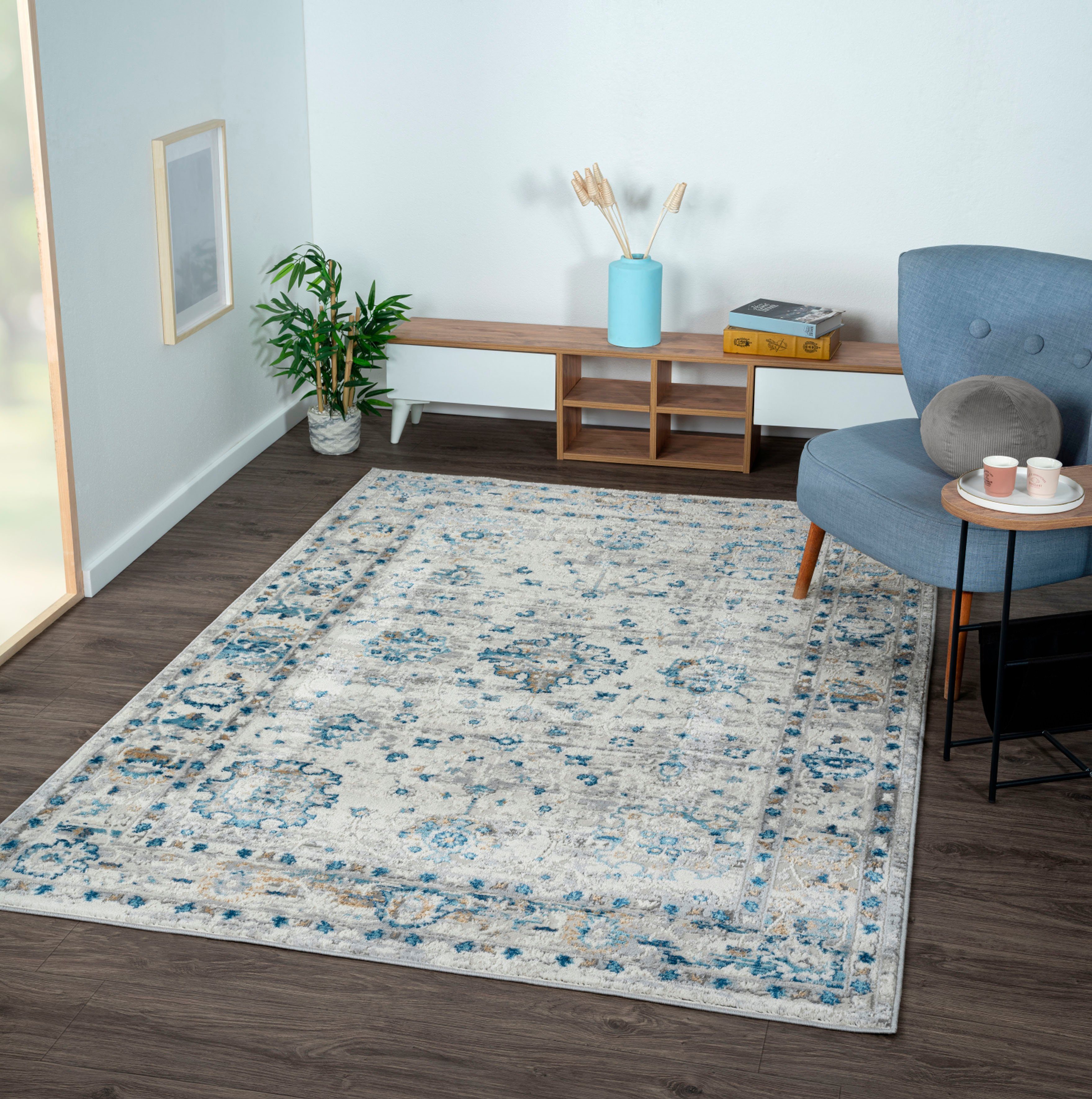 Myflair Möbel & Accessoires Teppich My Heriz 3, rechteckig, Höhe: 8 mm, Kurzflor, klassisches Orient Design, besonders weich durch Microfaser