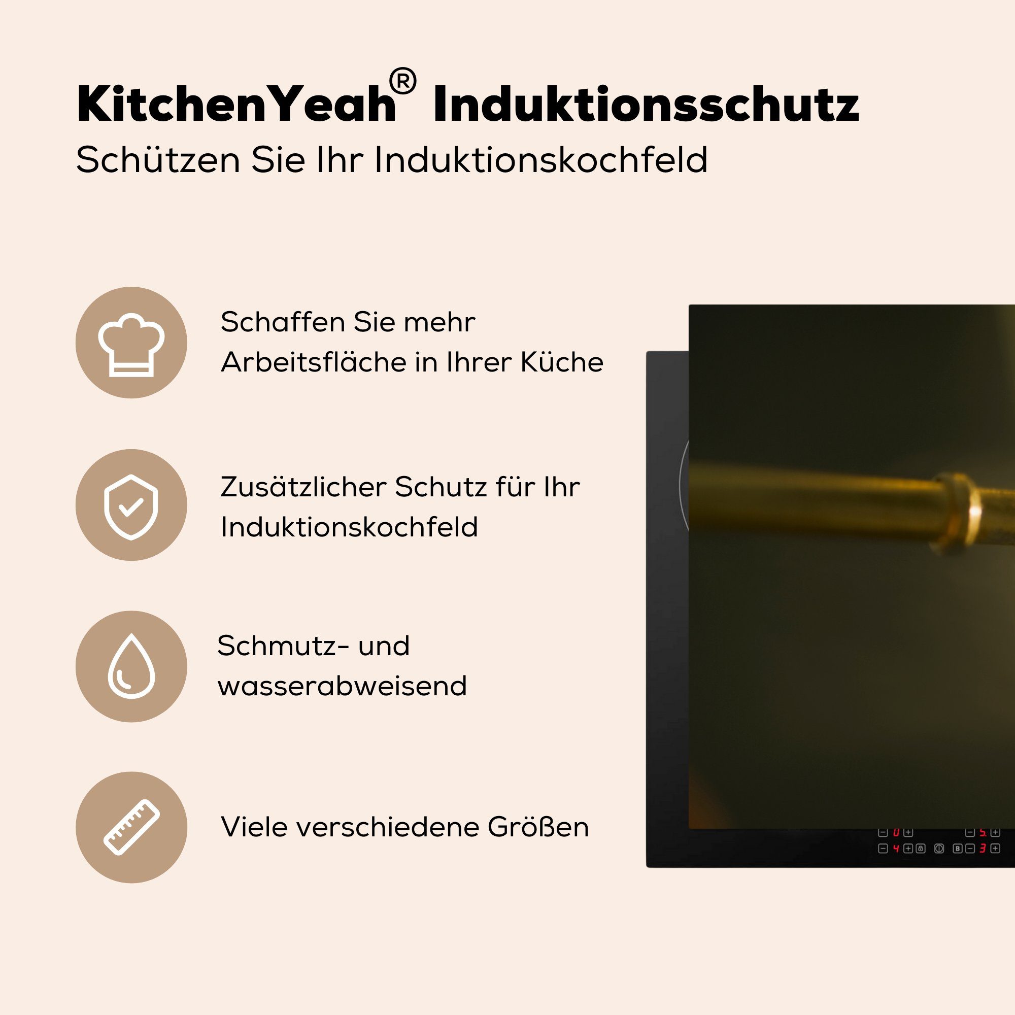 MuchoWow Schlüsselloch, und Vinyl, tlg), für Schlüssel 81x52 Induktionskochfeld cm, die Ceranfeldabdeckung Herdblende-/Abdeckplatte Schutz küche, (1