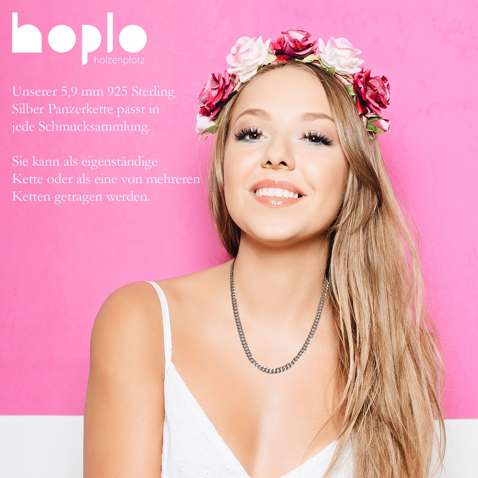 HOPLO Panzerkette Silberkette Panzerkette Länge 50cm - Breite 5,9mm - 925 S günstig online kaufen