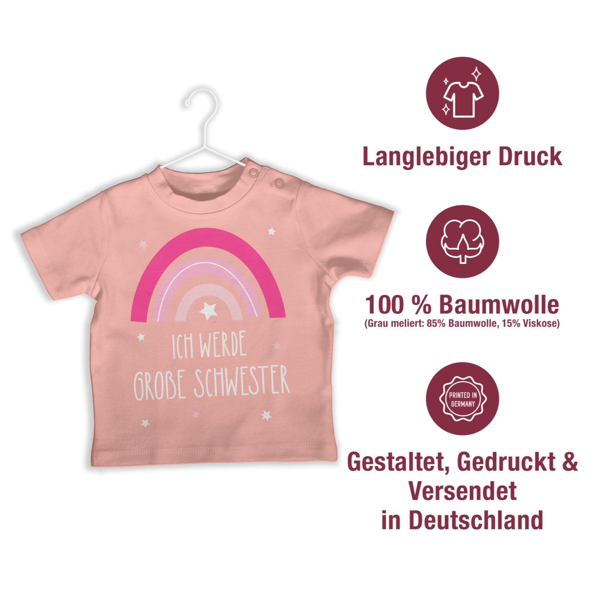 Shirtracer T-Shirt Ich werde große Schwester - Regenbogen - grosse Schwester Große Schwester