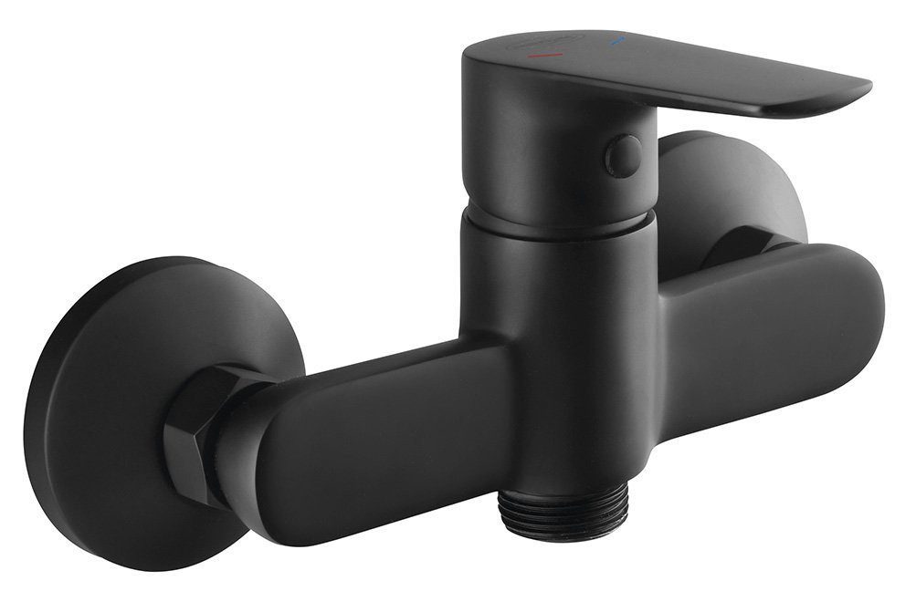 Aqualine Küchenarmatur LOTTA Wand-Spültischarmatur 3/4", ohne Auslauf, Schwarz matt Aqualine-LT641B