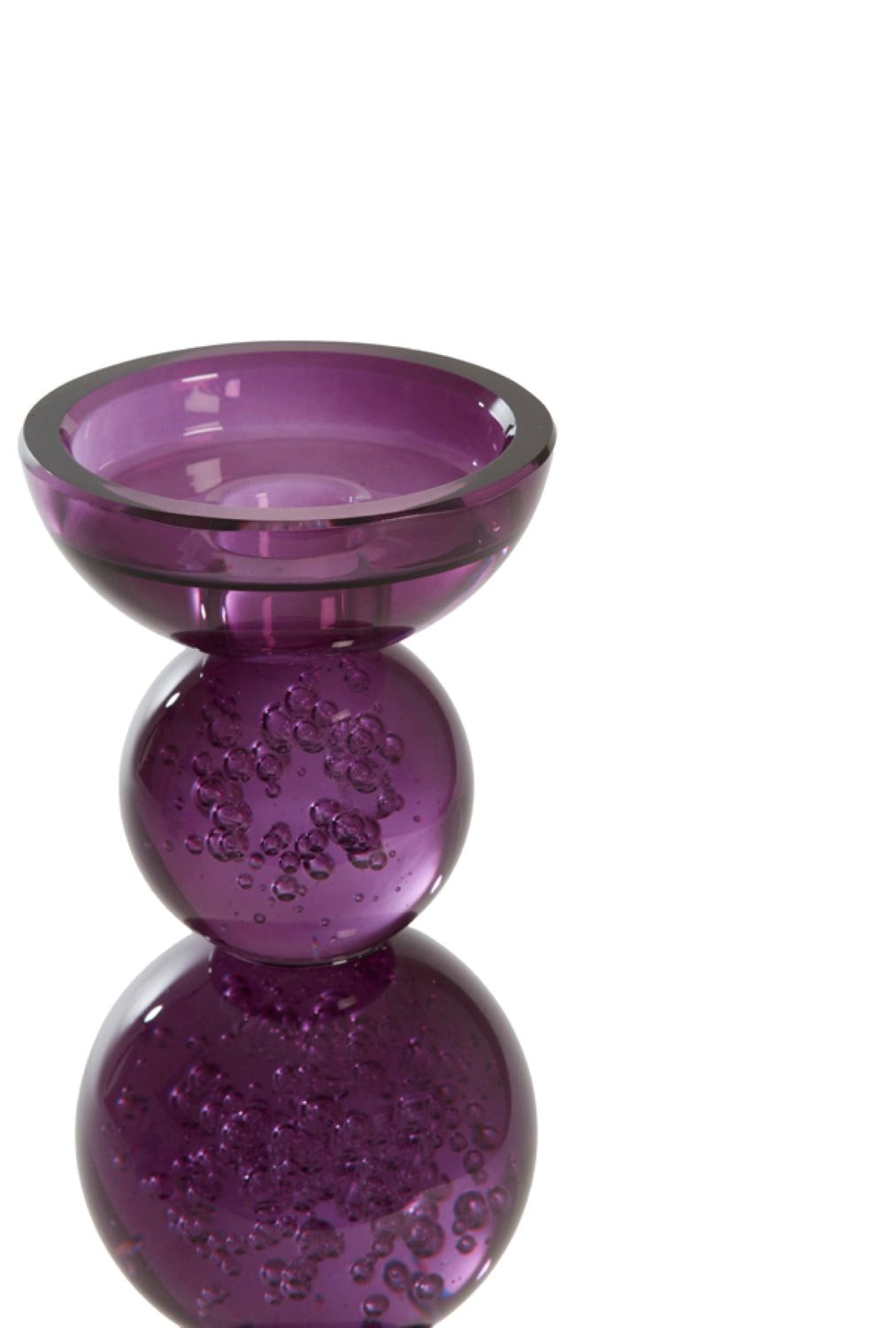 Dirk Davids Leuchten GmbH Kerzenständer Kerzenständer Glas lila Bubbles Ø10x26,5 cm