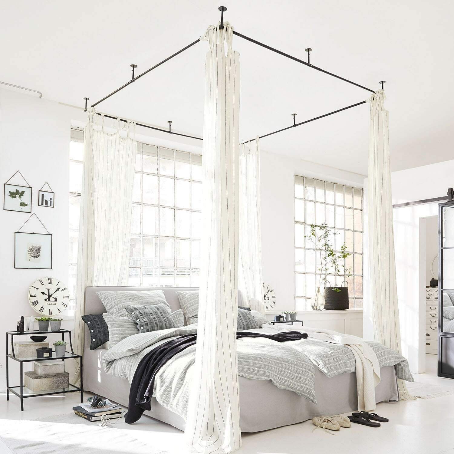 Mirabeau Gardinenstange Betthimmel Giroux schwarz, Ø 0 mm, Eisen günstig online kaufen