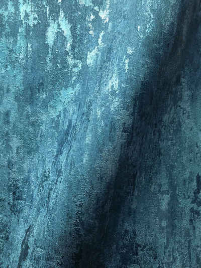 Newroom Vliestapete, Tapete, Blau, Glitzer, Silber Tapete Wohnzimmer Flur Wallpaper Glanz