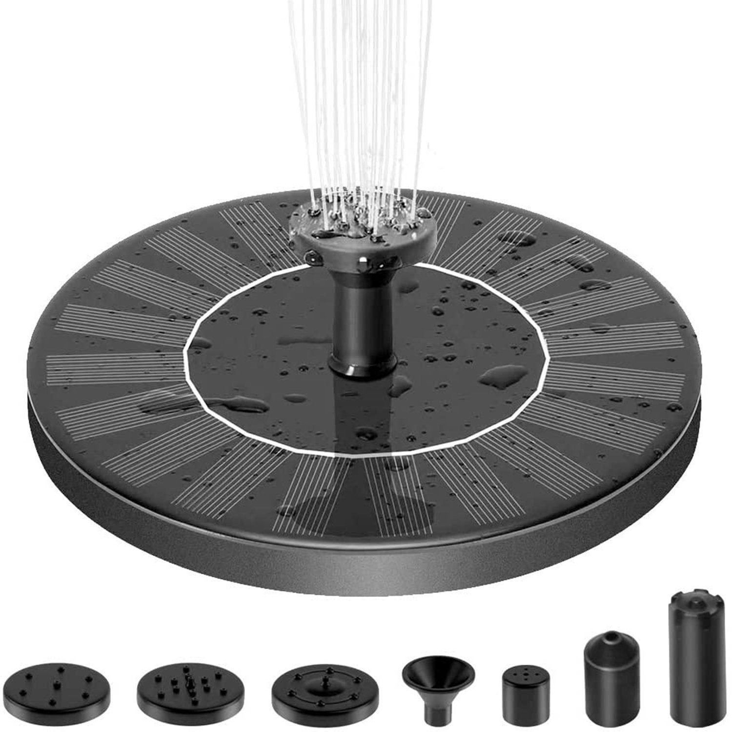 ibettertec Gartenbrunnen Solar Springbrunnen, Solar Teichpumpe mit 6 Fontän günstig online kaufen