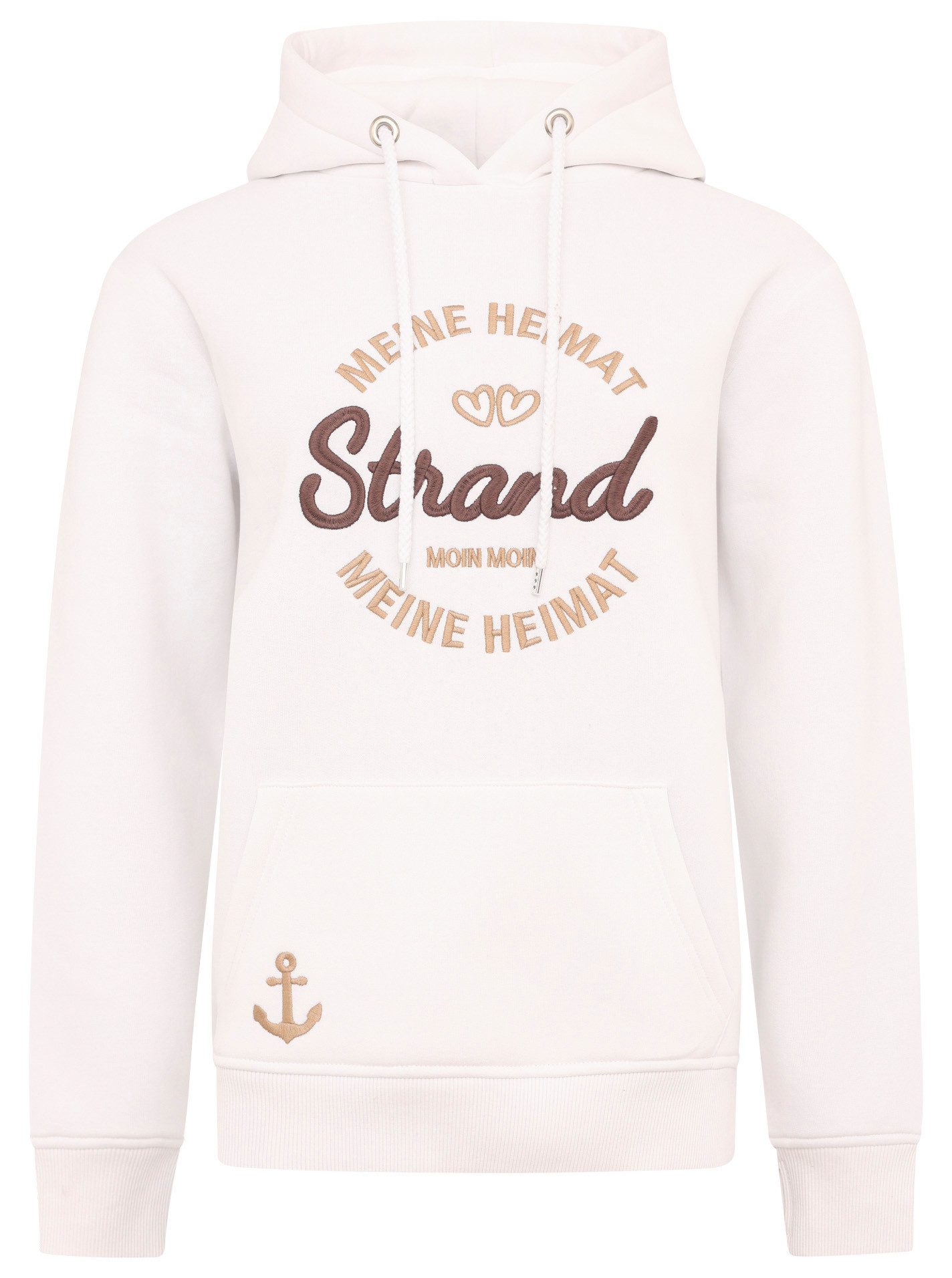 Zwillingsherz Hoodie "Meine Heimat" mit aufgesticktem "Strand"-Schriftzug v günstig online kaufen