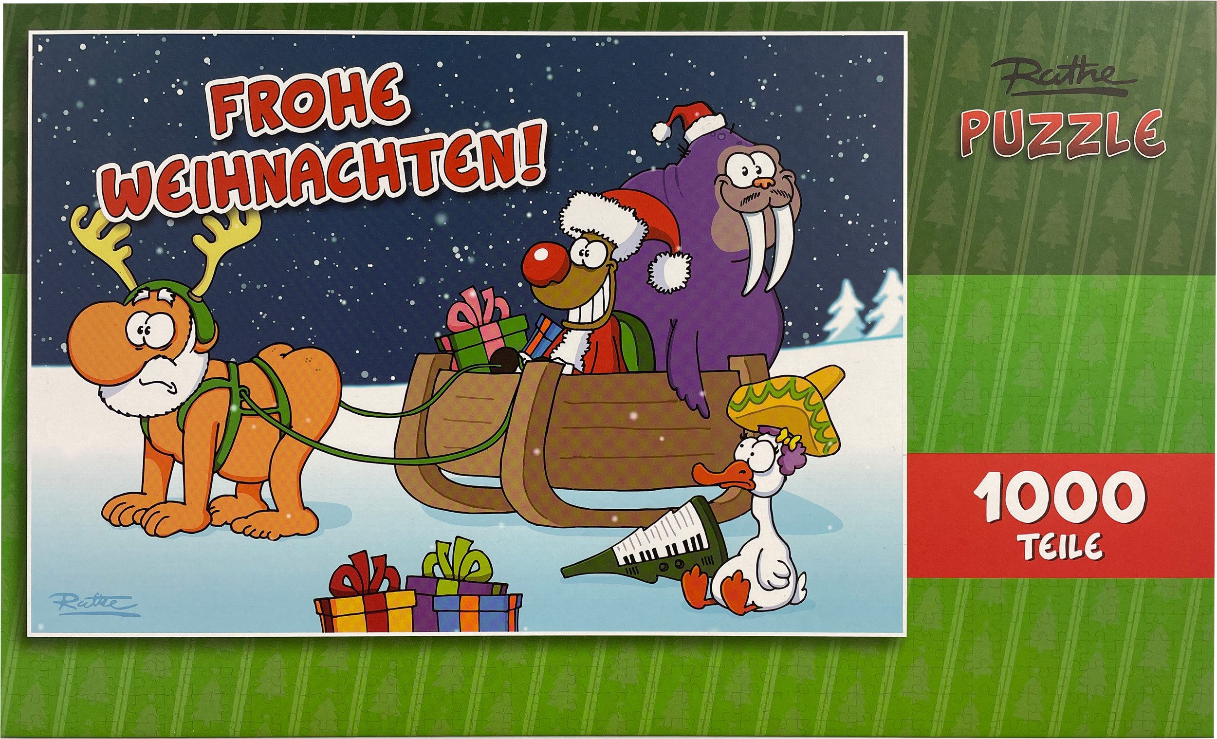 United Labels® Puzzle Ralph Ruthe Puzzle XMAS Frohe Weihnachten