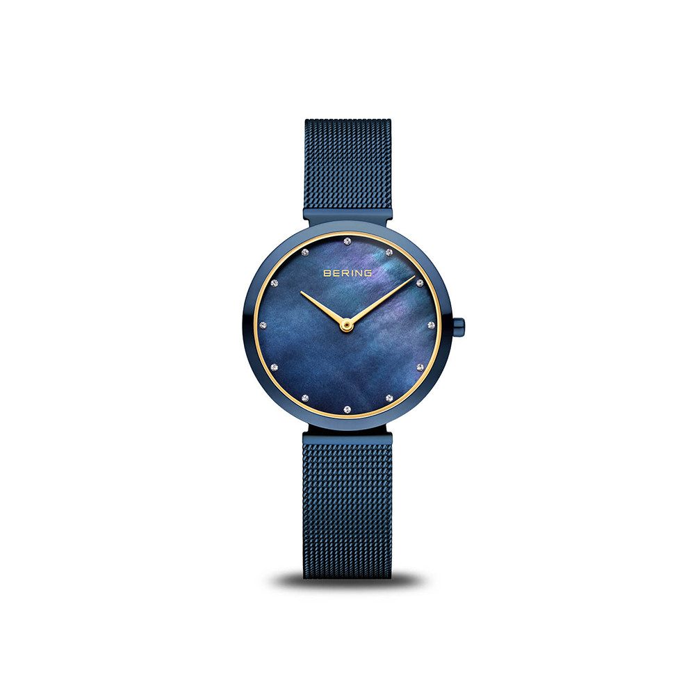 Bering Quarzuhr Bering Classic blau glänzend 18132-399 18132-399, Bering Classic blau glänzend 18132-399