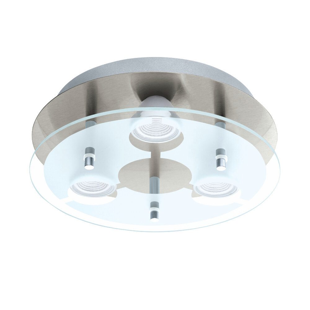 EGLO Deckenleuchte "CABO-SD" silber, rund, 15W, GU10, ø270mm, Dimmart: 3-step dimming