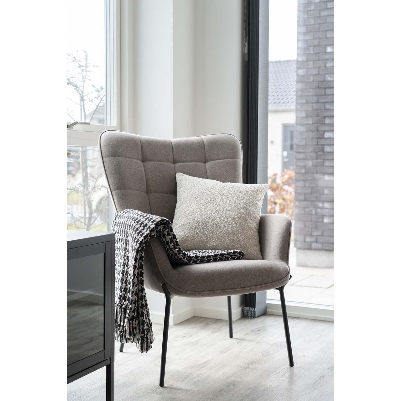 House Nordic Dekokissen Savannah Kissen bouclé 45x45cm beige.