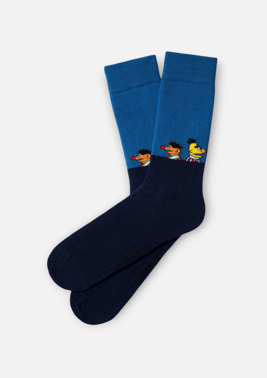 BeSocks Socken Blaue Bio-Baumwollsocken - Sesamstrasse Ernie und Bert