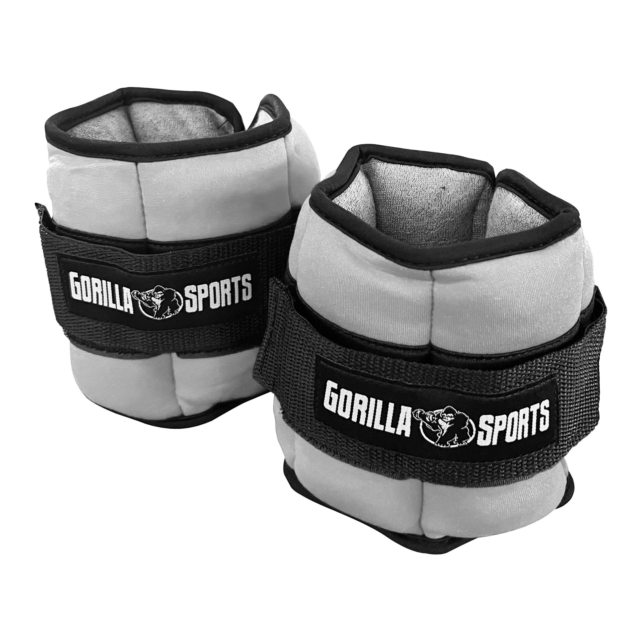 GORILLA SPORTS Gewichtsmanschette Set, 0,45kg-2,25 kg je Gelenk, Neopren, Farbwahl - Ankle Weights