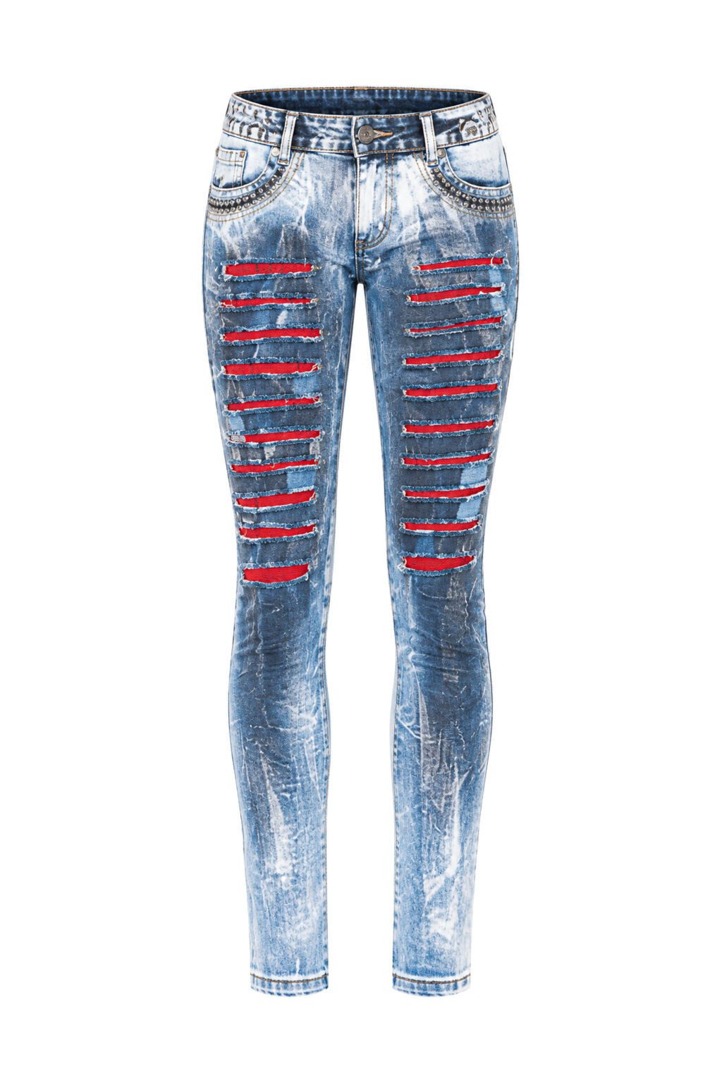 Cipo & Baxx Slim-fit-Jeans Jeans mit Nietenbesatz, WD-375 – Bild 2 von 5