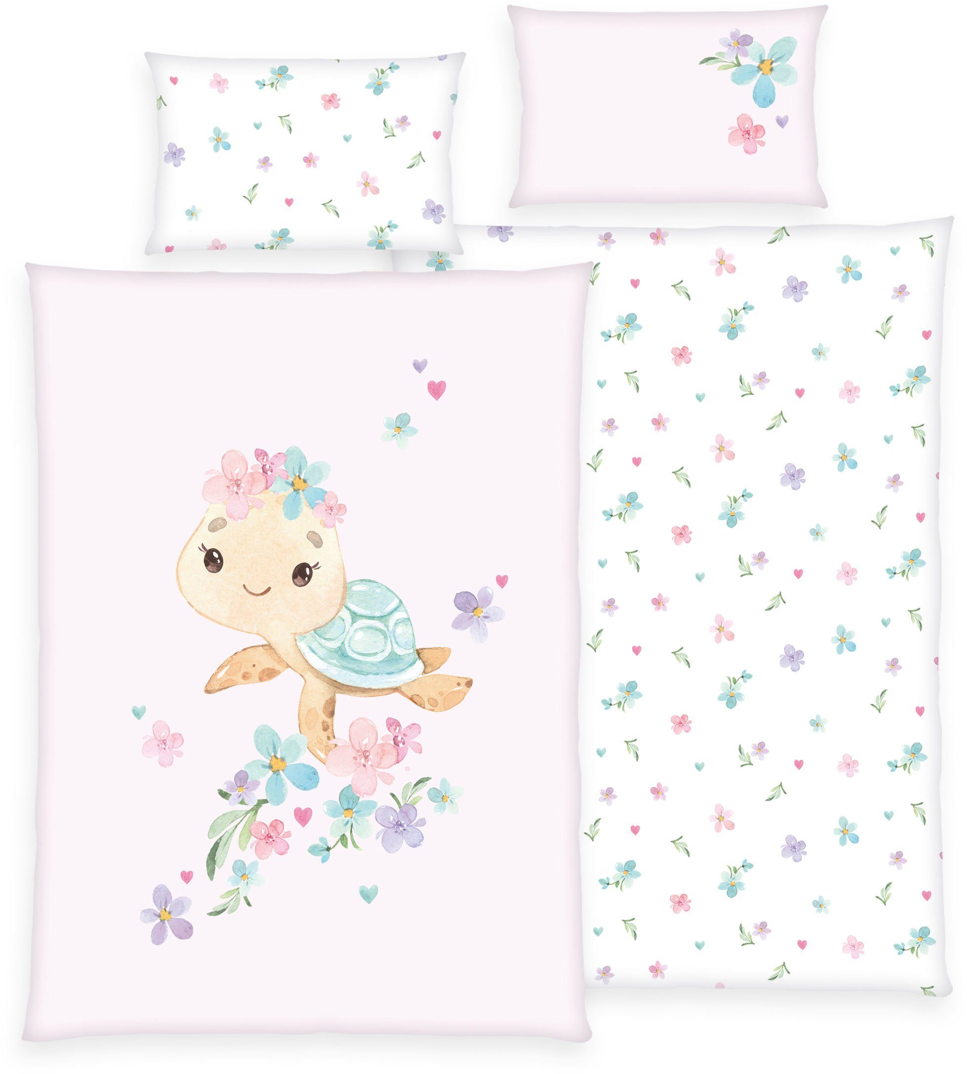 Baby Best Babybettwäsche Little Turtle, Renforcé, 2 teilig, mit liebevollem Motiv