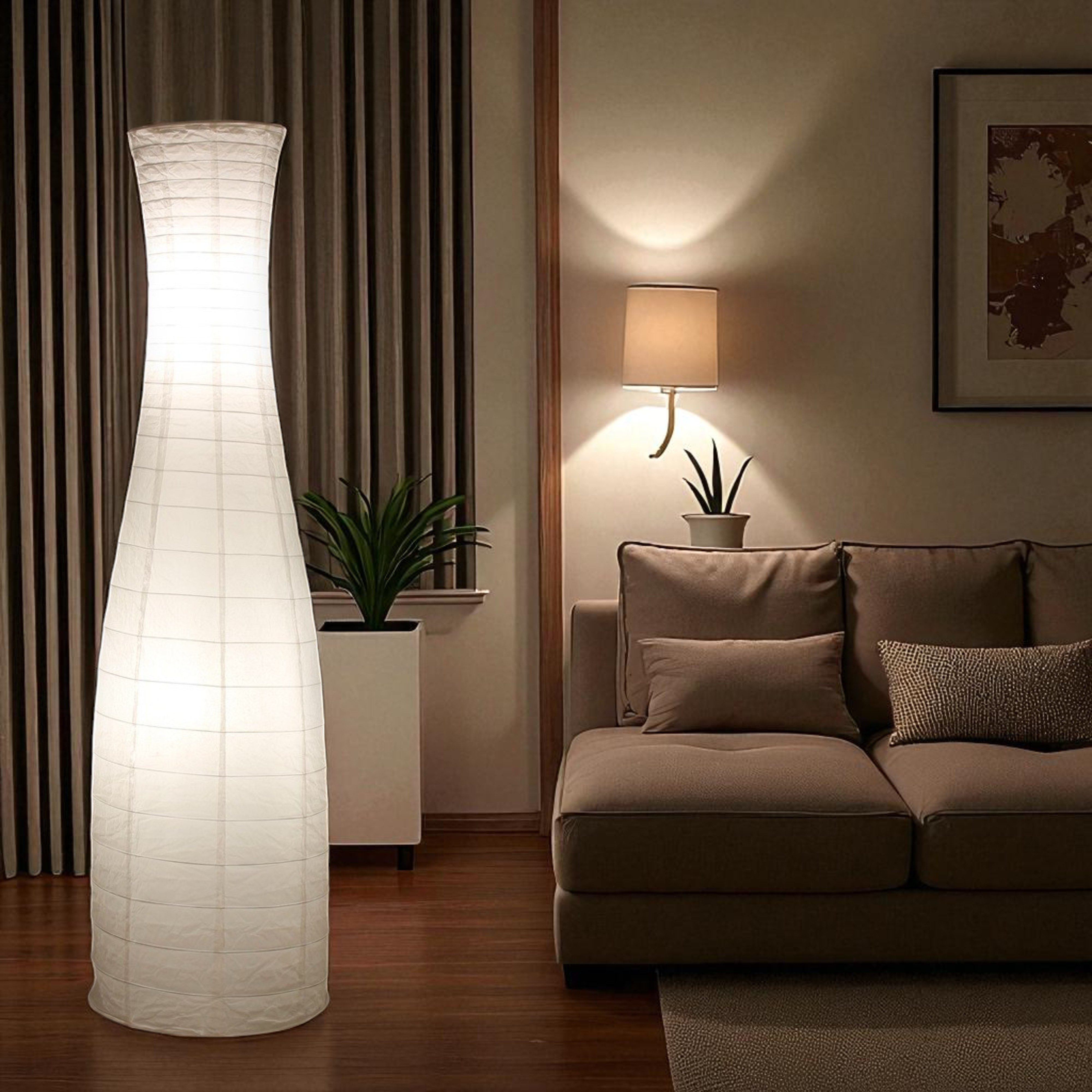 TRANGO LED Stehlampe, 1231L Design LED Reispapier Stehlampe *SWEDEN* Reispa günstig online kaufen