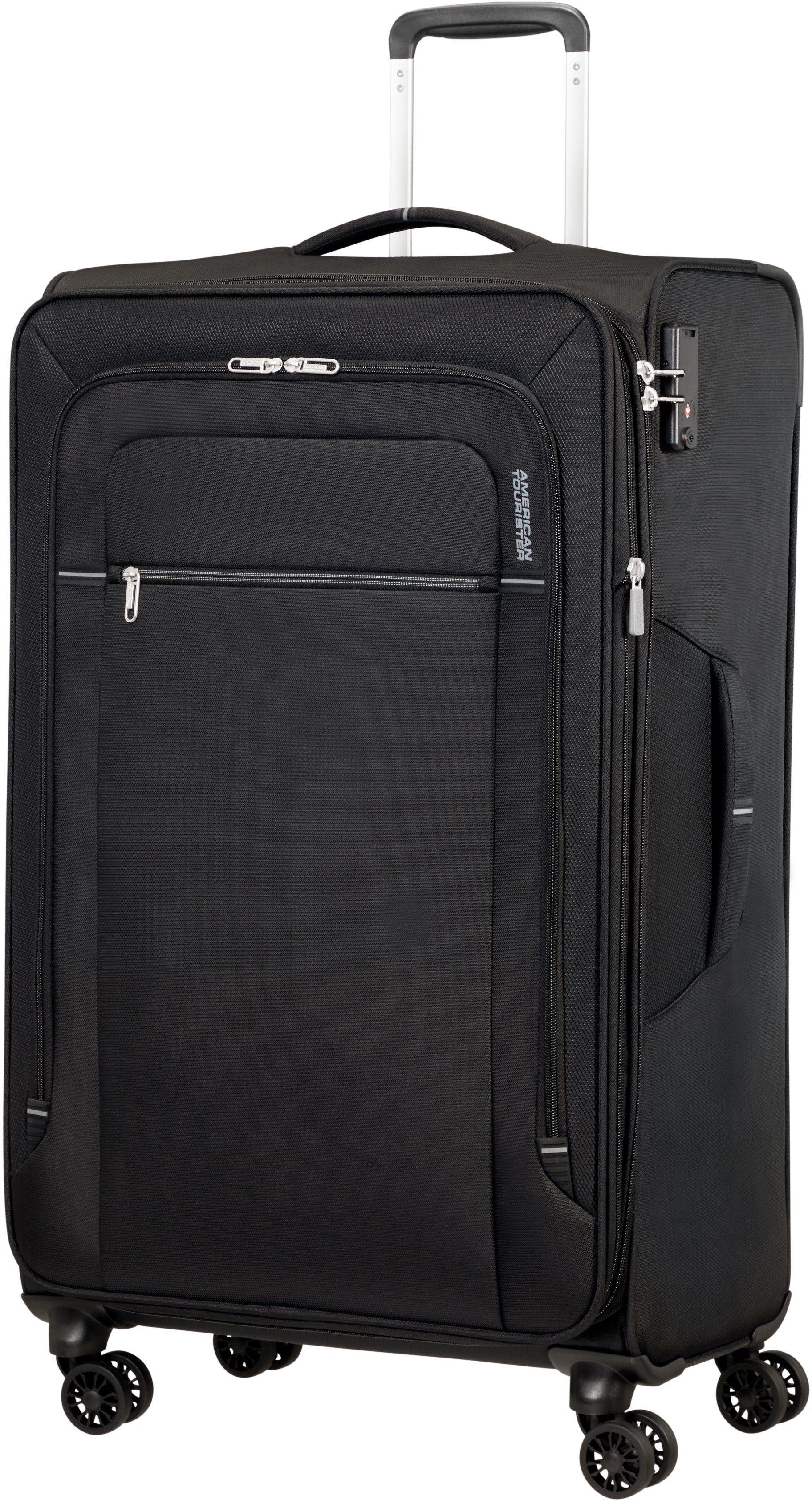 American Tourister® Weichgepäck-Trolley Crosstrack, 4 mit Volumenerweiterung 79 Black/Grey cm, Rollen