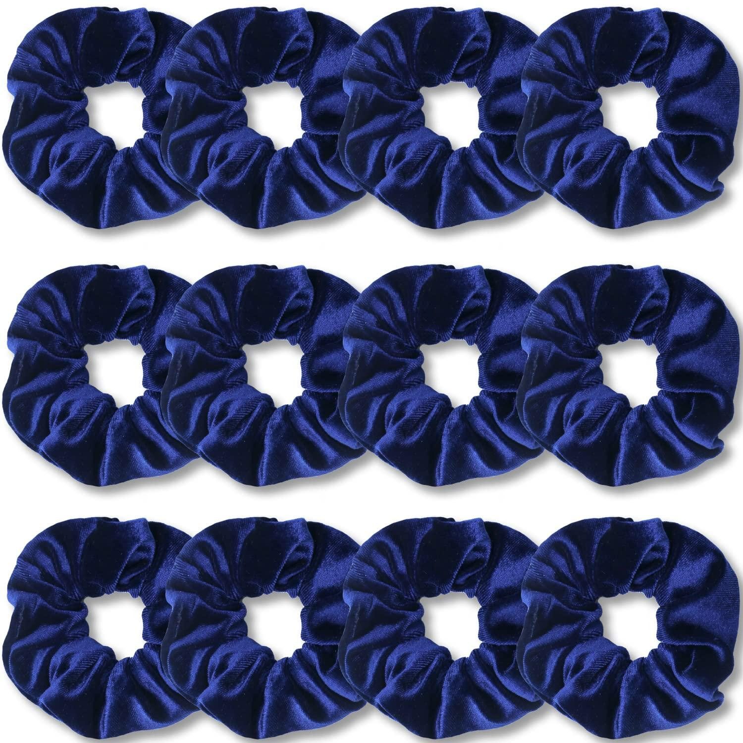 LuxusKollektion Haargummi Königsblaue Premium-Samt-Haargummis für Damen und Mädchen, 12er Set