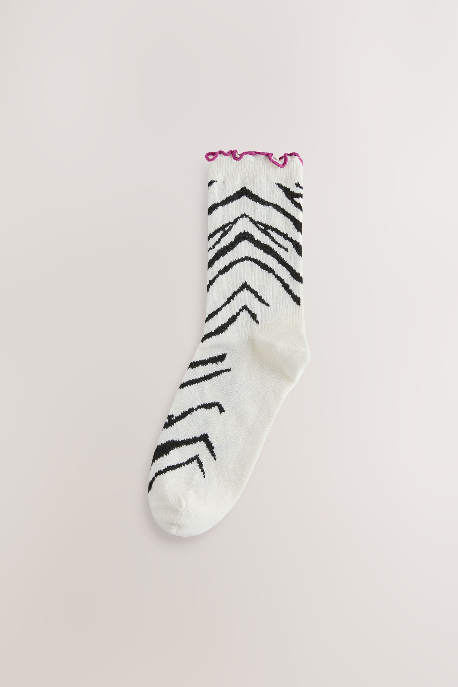 Next Kurzsocken Söckchen mit Kräuselsaum und Print, 4er-Pack (1-Paar)