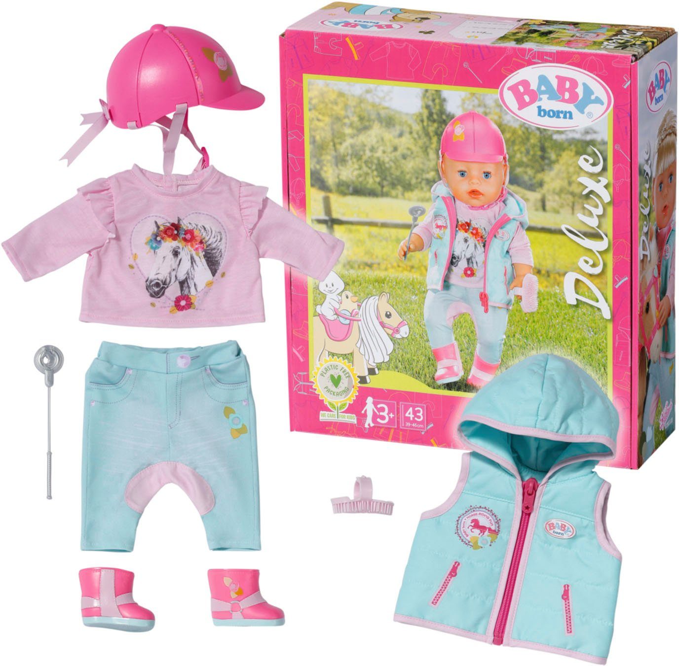 Baby Born Puppenkleidung Deluxe Reiter Outfit, 43 cm (Set, 8-tlg)
