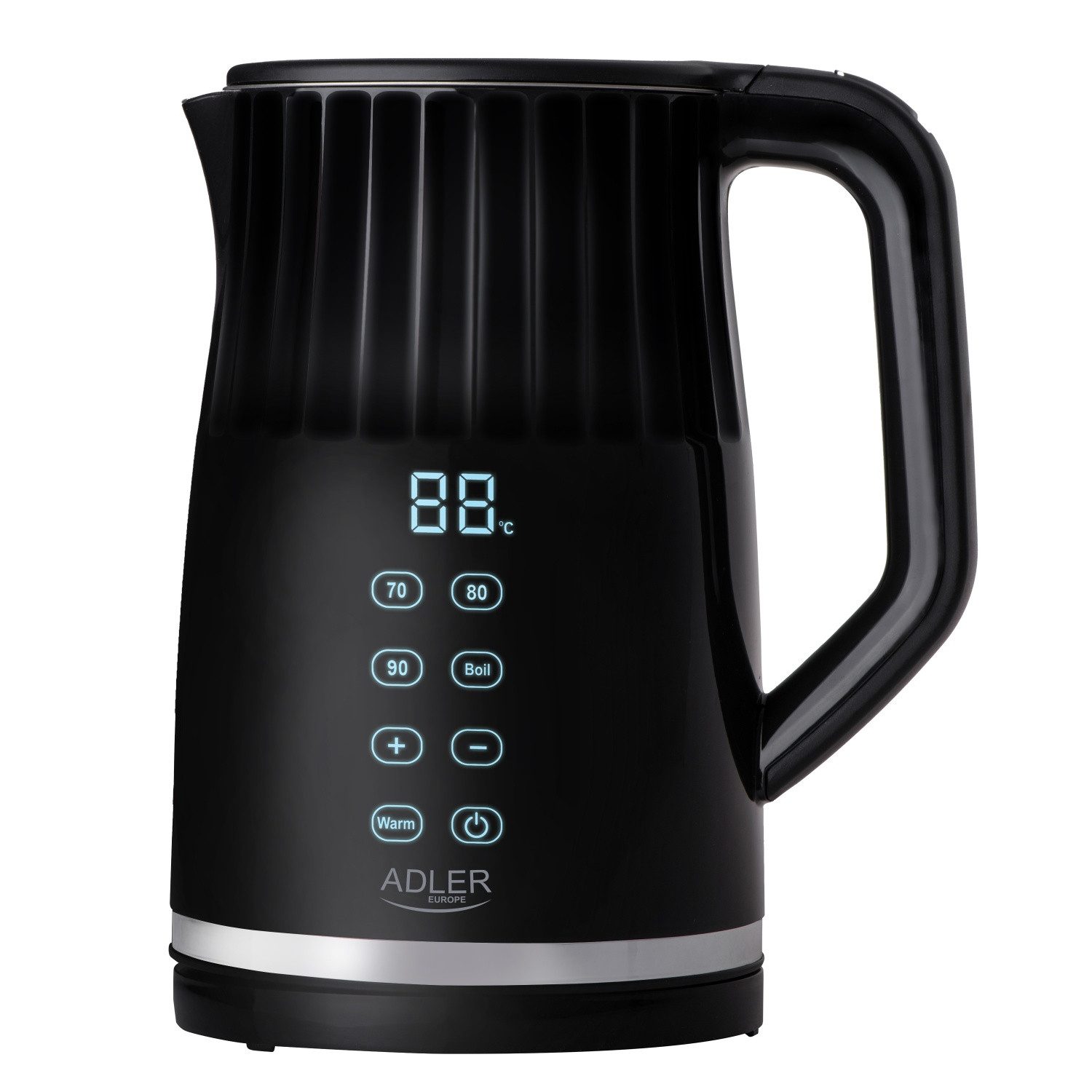 Adler Wasserkocher AD 1350 Wasserkocher 1,7L mit LED Anzeige & Warmhaltefunktion, 2200 W, Cool-Touch-Gehäuse