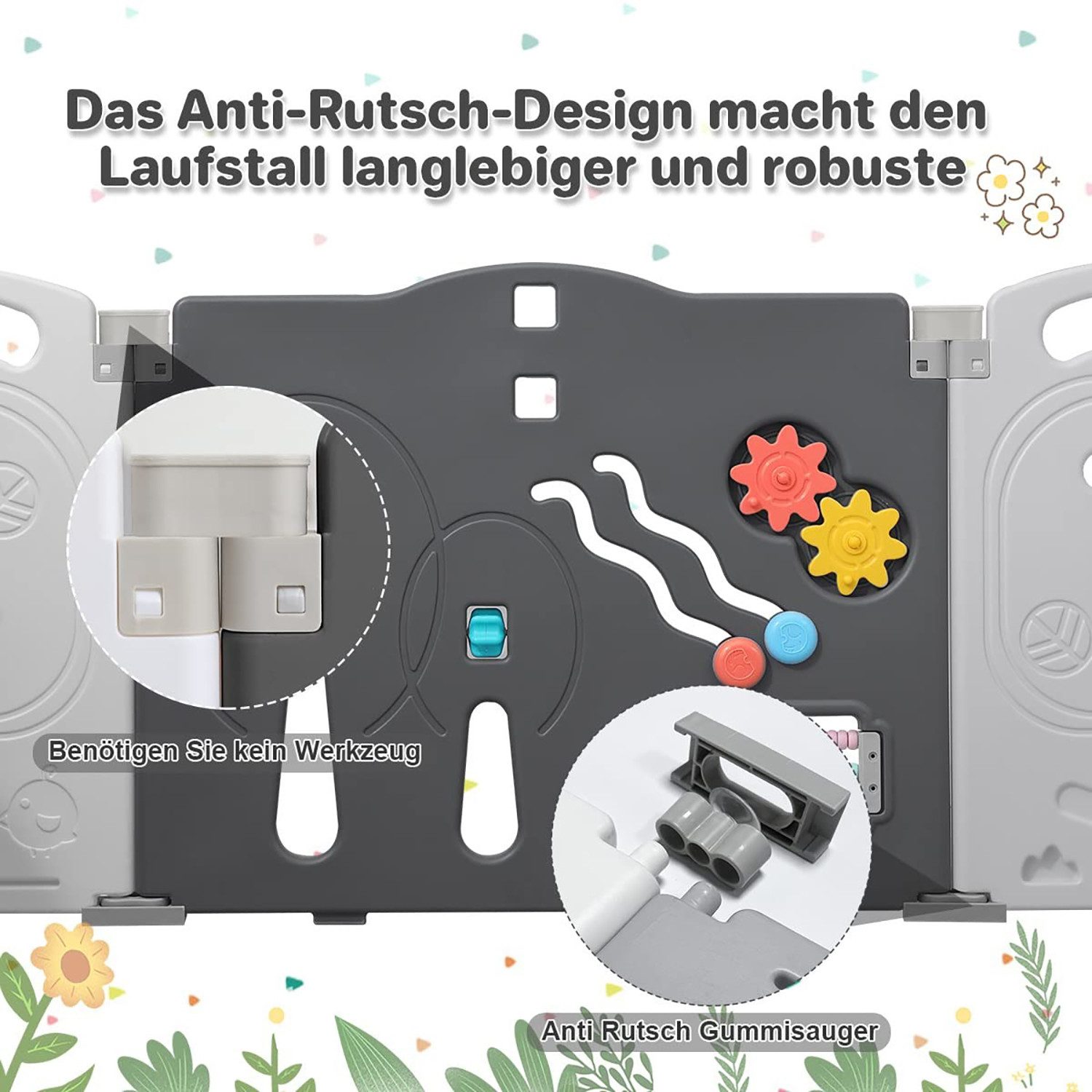 NAIMP Laufstall Faltbar Laufgitter Baby Mit günstig online kaufen
