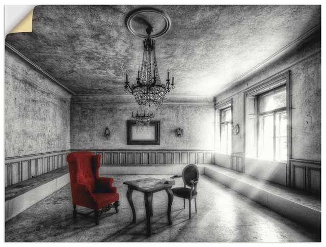 Artland Wandbild »Lost Place - Roter Sessel«, Architektonische Elemente (1 Stück), in vielen Größen & Produktarten - Alubild / Outdoorbild für den Außenbereich, Leinwandbild, Poster, Wandaufkleber / Wandtattoo auch für Badezimmer geeignet-Otto