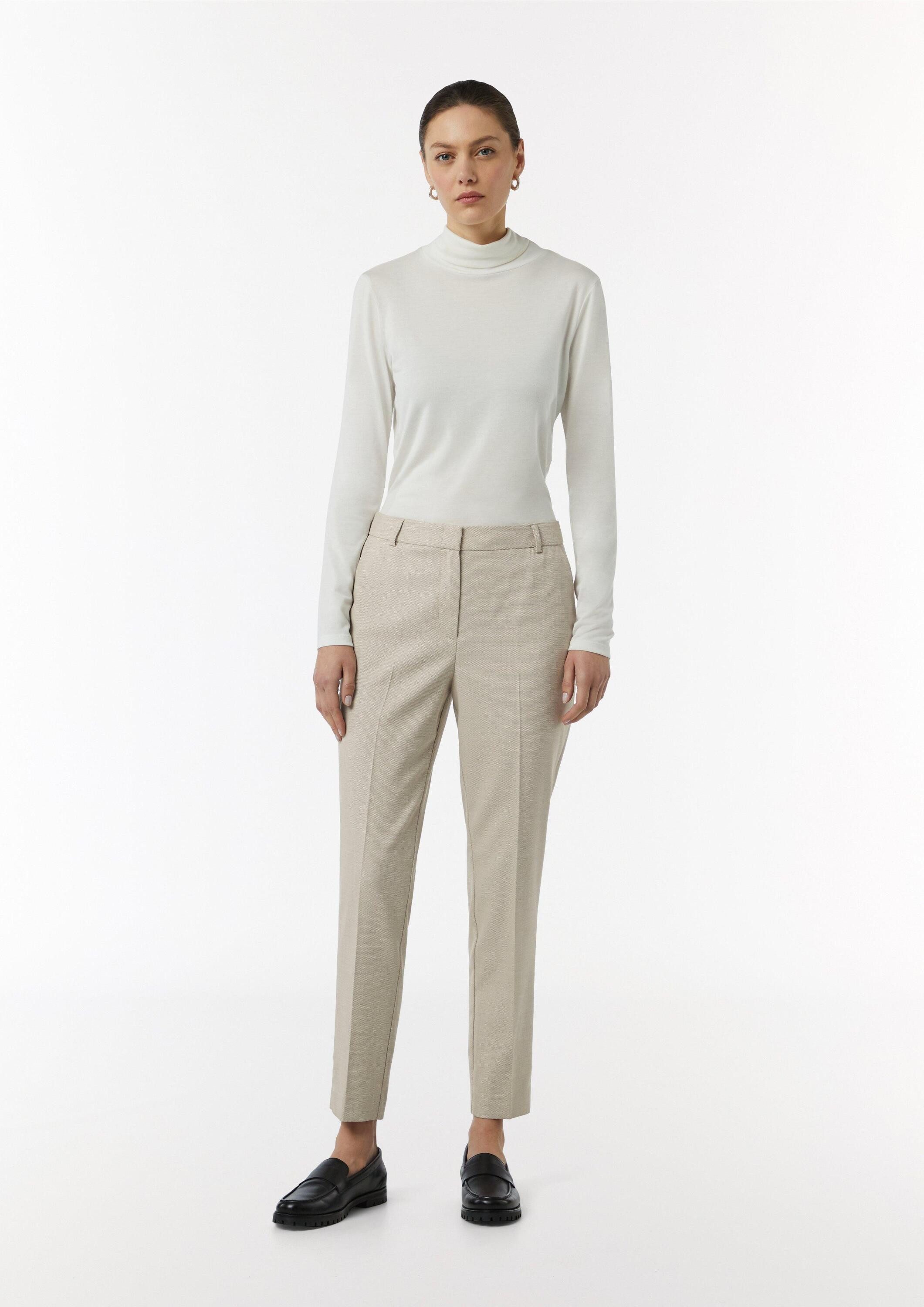 comma 7/8-Hose Hose Strukturierte Cigarette-Pants mit Bügelfalten günstig online kaufen