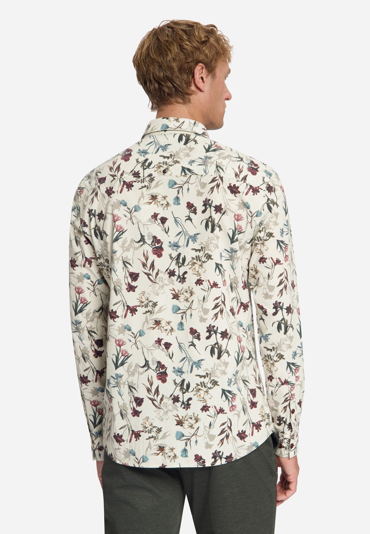 NO EXCESS Businesshemd Shirt Stretch Allover Printed - Blumenhemd Stretch