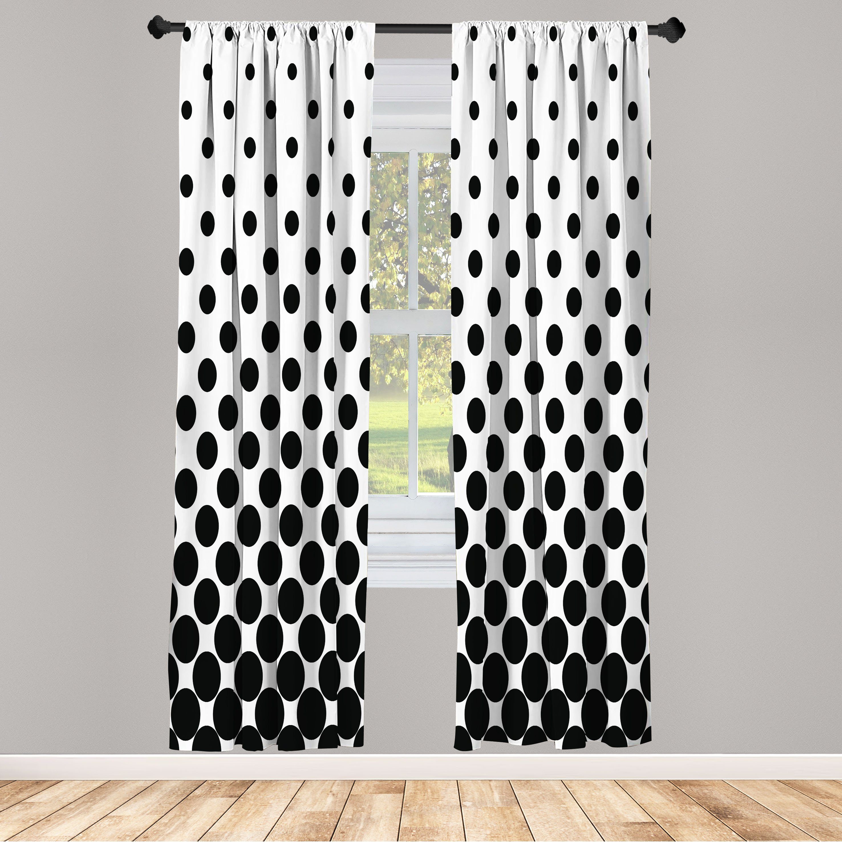 Gardine Vorhang für Wohnzimmer Schlafzimmer Dekor, Abakuhaus, Microfaser, Abstrakt Minimalist Tupfen