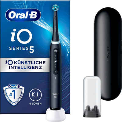 Oral-B Elektrische Zahnbürste iO 5, Щітки: 1 St., mit Magnet-Technologie, LED-Anzeige, 5 Putzmodi, Reiseetui